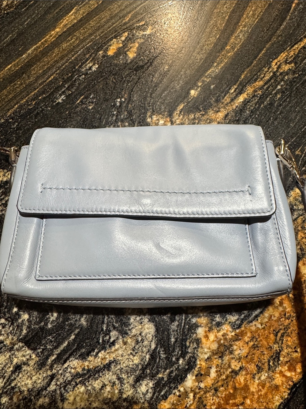 Cole Haan Pale Blue Leather Crossbody with Flap